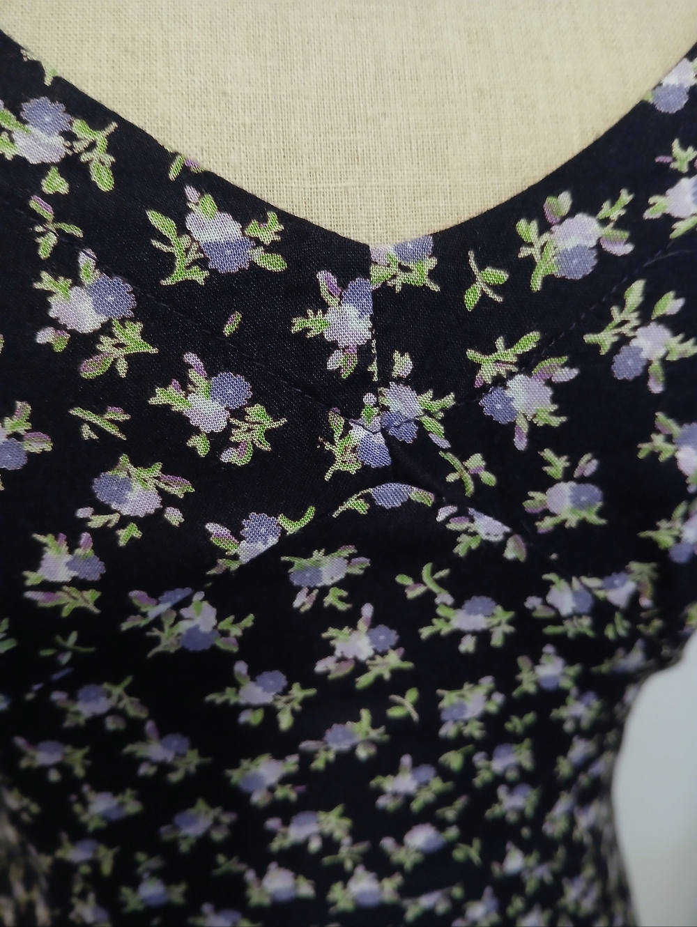 Like New Vintage 1990's Y2K MODA International Purple Floral Print Dress Size 6 - Picture 4 of 6